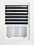 FURNISHED Day and Night Roller Blinds - Black Striped Roller Shades for Windows and Doors (W)85cm (L)165cm