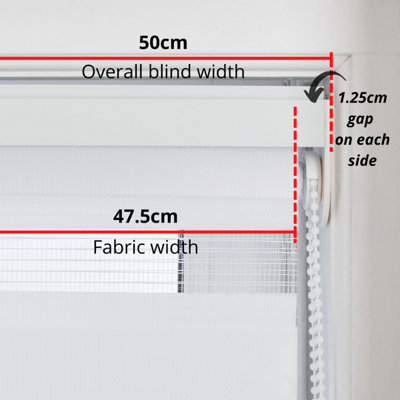 FURNISHED Day and Night Roller Blinds - Dark Grey Striped Roller Shades for Windows and Doors (W)50cm (L)165cm - 8