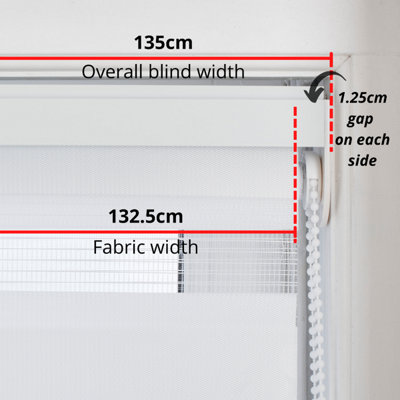 FURNISHED Day and Night Roller Blinds - Grey Striped Roller Shades for Windows and Doors (W)135cm (L)165cm - 8