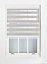 FURNISHED Day and Night Roller Blinds - Grey Striped Roller Shades for Windows and Doors (W)175cm (L)165cm