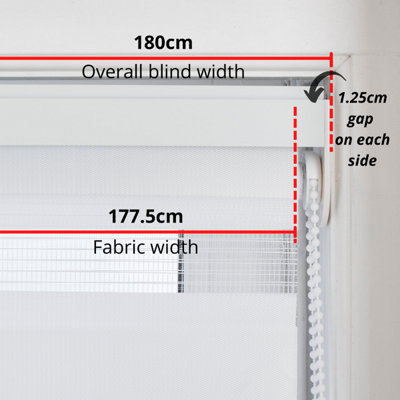 FURNISHED Day and Night Roller Blinds - Grey Striped Roller Shades for Windows and Doors (W)180cm (L)210cm - 8