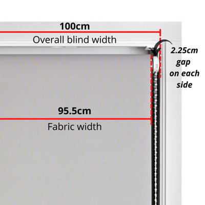 FURNISHED Daylight Roller Blinds - Black Trimmable Blind for Windows and Doors (W)100cm (L)165cm