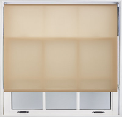 FURNISHED Daylight Roller Blinds - Cappuccino Trimmable Blind for Windows and Doors (W)235cm (L)165cm