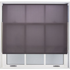 FURNISHED Daylight Roller Blinds - Dark Grey Trimmable Blind for Windows and Doors (W)100cm (L)210cm