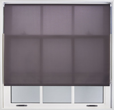 FURNISHED Daylight Roller Blinds - Dark Grey Trimmable Blind for Windows and Doors (W)105cm (L)165cm