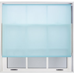 FURNISHED Daylight Roller Blinds - Duck Egg Blue Trimmable Blind for Windows and Doors (W)185cm (L)210cm
