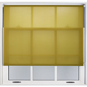 FURNISHED Daylight Roller Blinds - Green Trimmable Blind for Windows and Doors (W)100cm (L)210cm