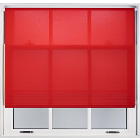 FURNISHED Daylight Roller Blinds - Red Trimmable Blind for Windows and Doors (W)100cm (L)165cm