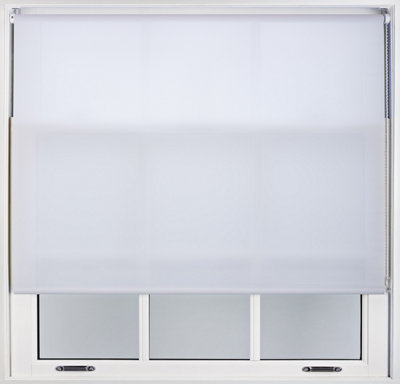 FURNISHED Daylight Roller Blinds - White Trimmable Blind for Windows and Doors (W)160cm (L)210cm