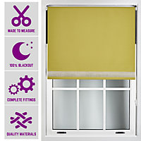 Furnished Diamante Edge Blackout Roller Blinds Made to Measure - Green (W)90cm x (L)210cm