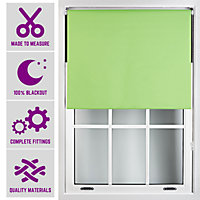 Furnished Made to Measure Blackout Roller Blinds - Lime Green Roller Blind for Windows and Doors (W)240cm (L)210cm