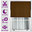 Furnished Made to Measure Blackout Roller Blinds with Metal Fittings - Brown Blind for Home and Office (W)60cm (L)165cm