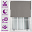 Furnished Made to Measure Blackout Roller Blinds with Metal Fittings - Dark Grey Blind for Home and Office (W)180cm (L)165cm