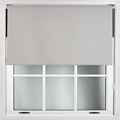 Furnished Made to Measure Blackout Roller Blinds with Metal Fittings - Grey Blind for Home and Office (W)120cm (L)165cm