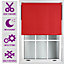 Furnished Made to Measure Blackout Roller Blinds with Metal Fittings - Red Blind for Home and Office (W)120cm (L)165cm