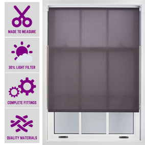 Furnished Made to Measure Day Light Roller Blinds - Dark Grey Roller Blind for Windows and Doors (W)210cm (L)165cm