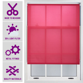 Furnished Made to Measure Day Light Roller Blinds with Metal Fittings - Fuchsia Blind for Home and Office (W)150cm (L)165cm