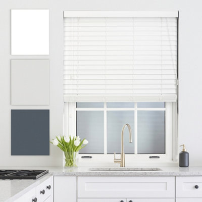 Made To Measure Faux Wood Venetian Blinds - 50mm Slats, Custom Sizes, Pull Cord Control 10 thumbnail image