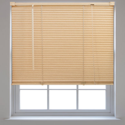 Furnished Made to Measure Natural PVC Venetian Blind - 25mm Slats Blind for Windows and Doors  (W)150cm (L)150cm