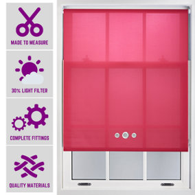 Furnished Made to Order Daylight Roller Blind - Fuchsia with Triple Round Eyelet (W)120cm x (L)165cm