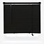 FURNISHED PVC Venetian Blinds - Black 25mm Slats Trimmable Blinds for Windows and Doors  (W)70cm (L)150cm