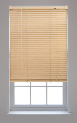 FURNISHED PVC Venetian Blinds - Natural 25mm Slats Trimmable Blinds for Windows and Doors  (W)95cm (L)150cm