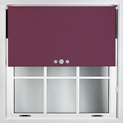 Furnished Triple Eyelets Blackout Window Blinds Free Cut Service - Aubergine Blue (W)120cm x (L)165cm