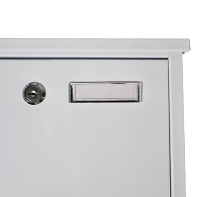 Furnished White Steel Letterbox Top Loading Mail Box Wall Mounted Post Box