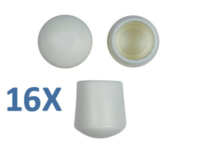 Furniture Chair Table Leg Tips Feet Ferrules Ends (30mm, White, 16 Pieces)