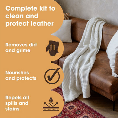Furniture Clinic Complete Leather Care Kit including Cleaner & Protection Cream