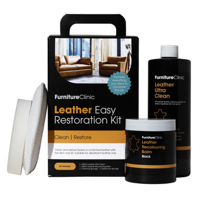 Furniture Clinic Easy Leather Restoration Kit Black DIY at B&Q