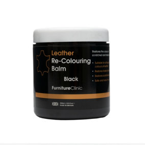 Furniture Clinic Leather Recolouring Balm, Black, 250ml
