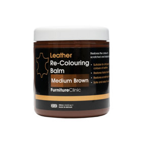 Furniture Clinic Leather Recolouring Balm, Medium Brown 250ml