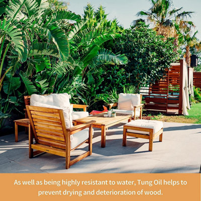 Olio Di Tung Puro 500ml - Per Trattamento Legno Alimentare, Per Interni Ed Esterni - Foto 6