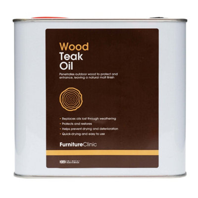 Furniture Clinic Teak Oil, 2.5L DIY at B&Q