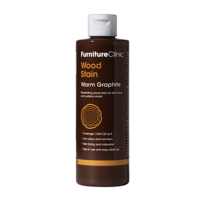 Furniture Clinic Wood Stain Warm Graphite, 250ml DIY at B&Q