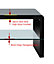 Furniture Express Black High Gloss Coffee Table with Glass Storage  L:110cm W:60cm H:43cm