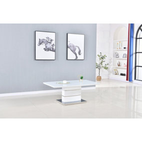 Furniture Express Glass Top Coffee Table White High Gloss Finish