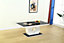 Furniture Express High Gloss White Coffee Table Halo Design Black Glass Top & Base