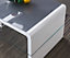 Furniture Express High Gloss White Coffee Table with Grey Glass Top and Large Clear Glass Storage Shelf