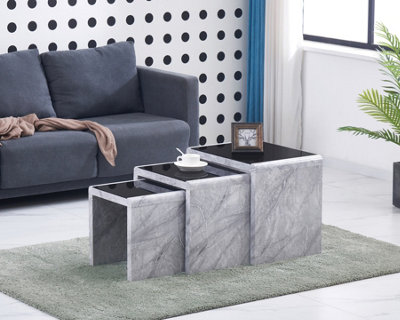 Grey high gloss nest store of tables