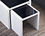 Furniture Express Nest of 3 Tables High Gloss White Finish with Black Tempered Glass Top