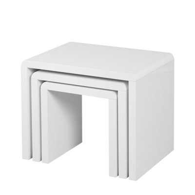 Nest of 3 white deals gloss tables