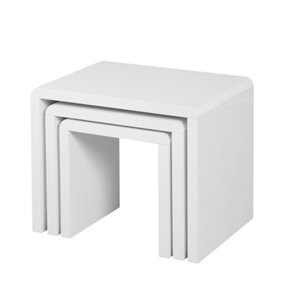 Furniture Express White High Gloss Nesting Table Set of 3