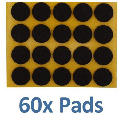Furniture Feet Felt Pads Floor Protectors Self Adhesive (17mm, 60 Pads)