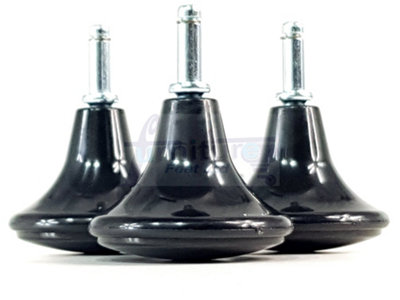 12 Chrome Feet Glides Castors & Insert For Divan Bed Base, Sofa, Settee, Chair | UK