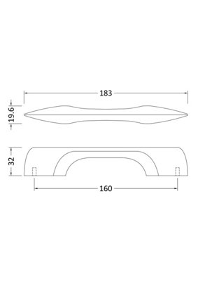 Furniture Handle D Shape Handle, 183mm (160mm Centres) - Matt Black - Balterley