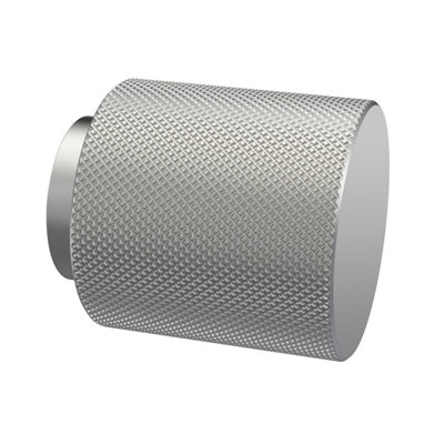 Furniture Handle Knurled Indented Round Knob, 30mm - Satin Nickel ...
