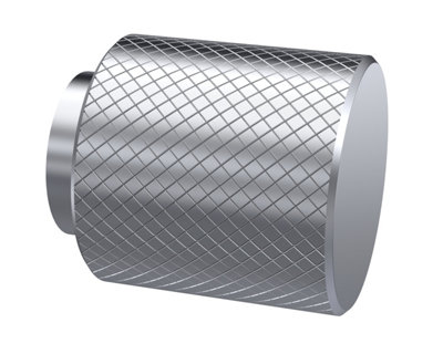 Furniture Handle Knurled Indented Round Knob, 30mm - Satin Nickel - Balterley