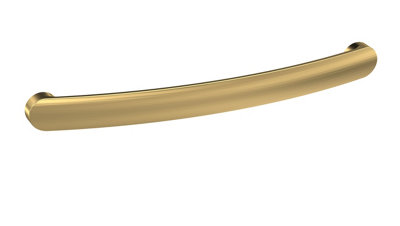 Furniture Handle Round D Shape Handle, 210mm (192mm Centres) - Brushed Brass